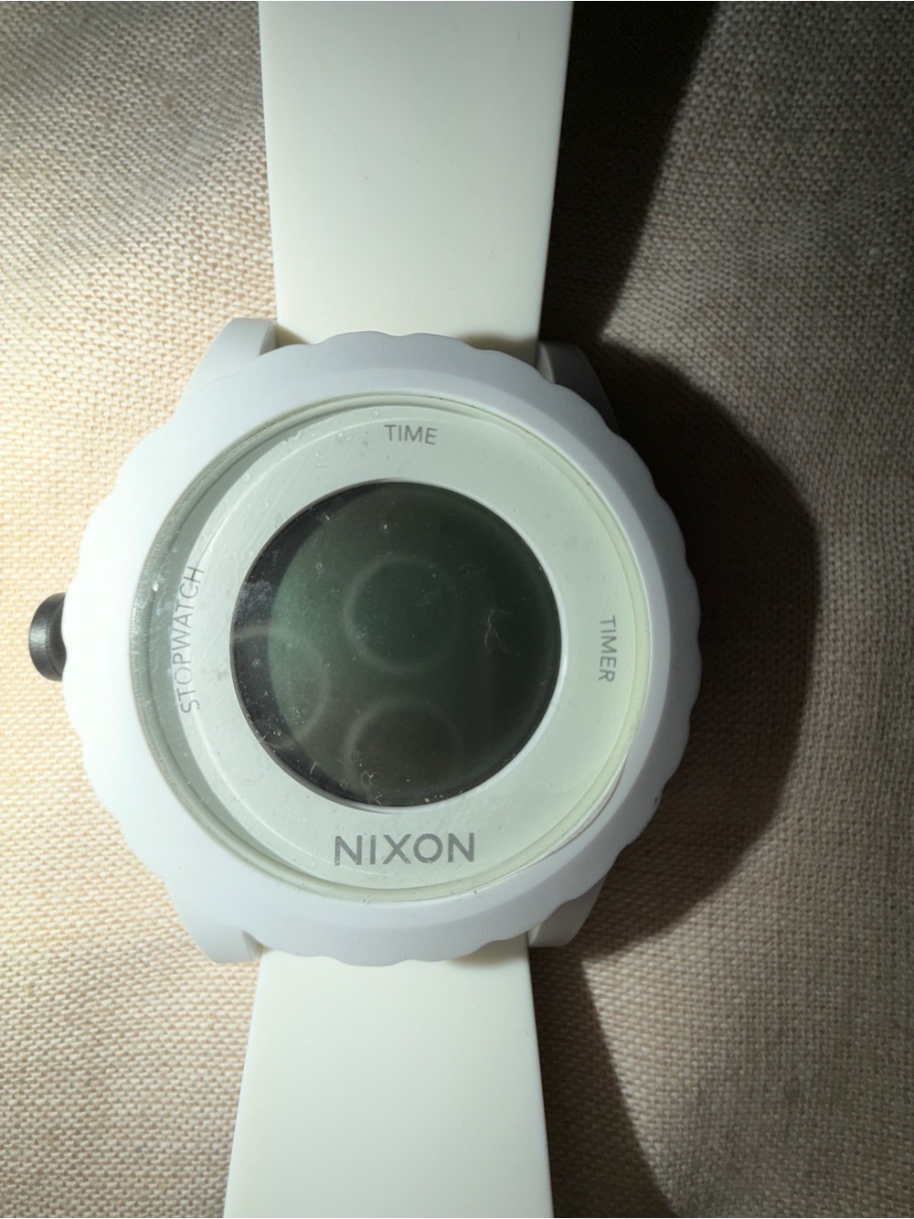 Nixon White Digital Sport Watch with Silicone Band